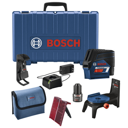 Rotary Lasers | Factory Reconditioned Bosch GCL100-80C-RT 12V Max Lithium-Ion 100 ft Cordless Cross-Line Laser with Plumb Points Kit (2 Ah) image number 0