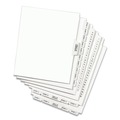Office Jansan | Avery 11396 11 in. x 8.5 in. 26-Tab Preprinted Legal Exhibit Side 51 to 75 Tab Index Dividers - White (1-Set) image number 1