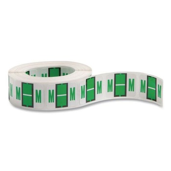 Smead 1 in. x 1.25 in. M Color-Coded End Tab Filing Labels - White (500/Roll)