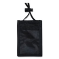Office Jansan | Advantus 75453 3.25 in. x 5 in. Holder 2.38 in. x 3.5 in. Insert 48 in. Cord Vertical ID Badge Holders with Convention Neck Pouch - Black/Clear (12/Pack) image number 3