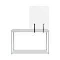 Office Furniture Accessories | MasterVision GL3501393 Protector Series 55.1 in. x 0.16 in. x 35.4 in. Frameless Glass Desktop Divider - Clear/Aluminum (1/Carton) image number 4