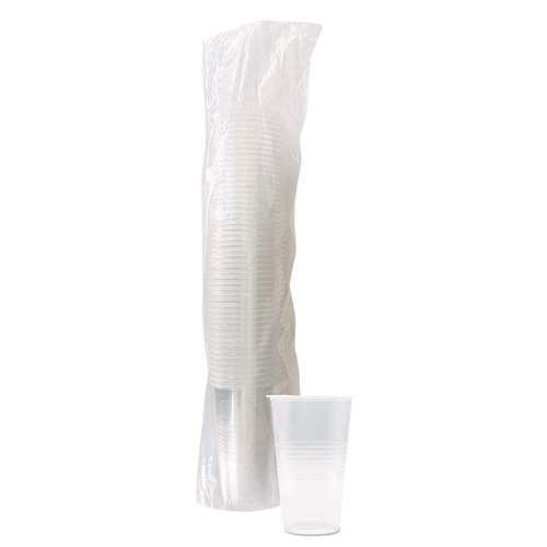 Food Service | Boardwalk BWKTRANSCUP20PK 20 oz. Translucent Plastic Cold Cups - Clear (50/Pack) image number 0