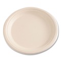Food Service | Boardwalk BWKPLATE9NPFA 9 in. Diameter Bagasse PFAS-Free Dinnerware Plate - Tan (500/Carton) image number 2