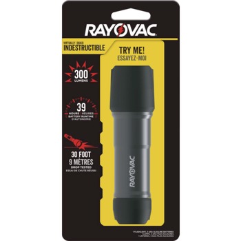 Rayovac 3 AAA Batteries Virtually Indestructible LED Flashlight - Black