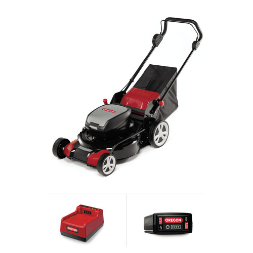 Push Mowers | Oregon 591078 40V MAX LM400 Lawnmower Kit with 6.0 Ah Battery Pack and Rapid Charger image number 0