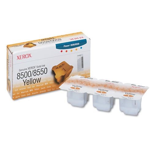  | Xerox 108R00671 3100 Page-Yield Solid Ink Stick - Yellow (3/Box) image number 0