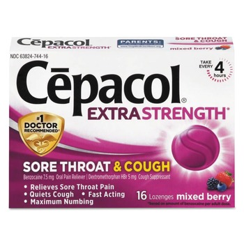 Lysol Sore Throat and Cough Lozenges - Mixed Berry (24 Packs/Carton)