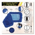 Mops | Gritt Commercial GRI17424T4PK 24 in. x 5 in. 72 in. Silver Aluminum Handle Microfiber Dust Mop Set with Telescopic Handle - Blue (4/Kit) image number 3