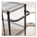 Office Jansan | Alera ALESW342416BA 28 in. x 16 in. x 39 in. 500-lbs. Capacity 3-Tier Wire Rolling Cart - Black Anthracite image number 6