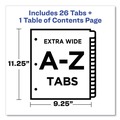 Office Jansan | Avery 11166 Ready Index 11 in. x 9.25 in. 26-Tab Customizable TOC A to Z Tab Dividers - Black/White (1-Set) image number 7