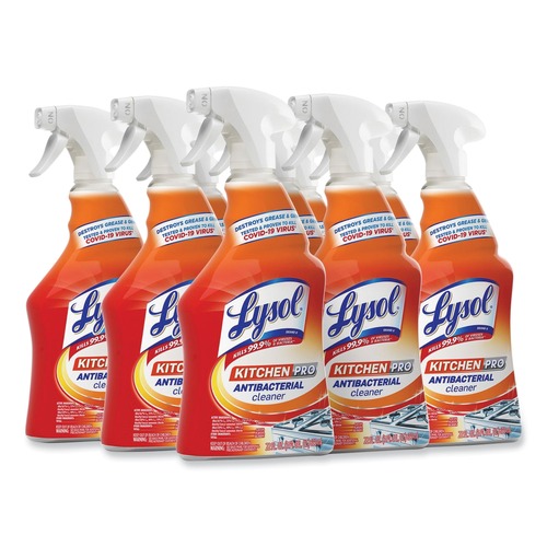 Cleaning & Janitorial Supplies | LYSOL Brand 19200-79556 22 oz. Spray Bottle Kitchen Pro Antibacterial Cleaner - Citrus Scent (9/Carton) image number 0