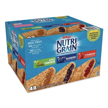 Kellogg's 1.3 oz. Bar Nutri-Grain Soft Baked Breakfast Bars - Asstd: Apple, Blueberry, Strawberry (48/Carton)