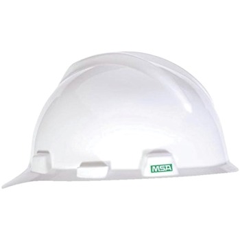 MSA V-Gard Slotted Cap with Fas-Trac III Suspension - White