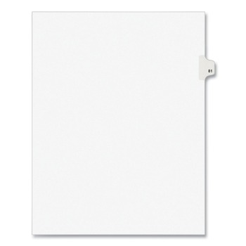 Avery 01081 Preprinted Legal Exhibit 10-Tab '81-ft Label 11 in. x 8.5 in. Side Tab Index Dividers - White (25-Piece/Pack)