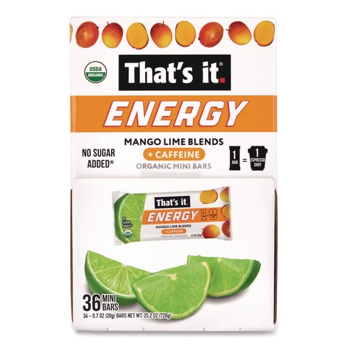 Snacks | That's it. 810090991108 0.7 oz. Bar Organic Energy Bars - Mango Lime (36/Box) image number 0