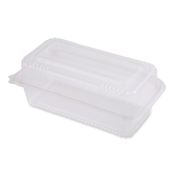 World Centric KL-CS-95N 4.9 in. x 9 in. x 3.5 in. 23 oz. PLA Plastic Hinged Clamshells - Clear (200/Carton)