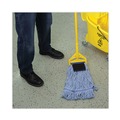 Mops | Boardwalk BWK902BL Loop-End Mop Head with Scrub Pad - Blue, Medium (12/Carton) image number 8