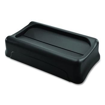 Rubbermaid Commercial Slim Jim 11.38 in. x 20.5 in. x 5 in. Swing Lid - Black