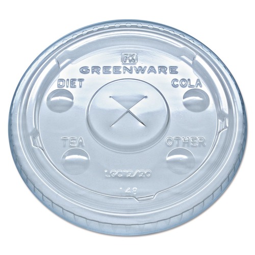 Labor Day Sale! Save $30 off $199! | Fabri-Kal 000000000009509111 Greenware Plastic Cold Drink Lids, Fits 9 oz Old-Fashioned Cups/12 oz Squat Cups/20 oz Cups - Clear (1000/Carton) image number 0