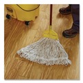 Mops | Rubbermaid Commercial FGD11306WH00 1 in. Headband Super Stitch Cotton Looped End Wet Mop Head - Large, White (6/Carton) image number 3