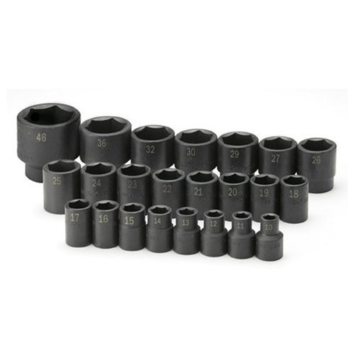 Sockets | SK Hand Tool 4038 23-Piece 1/2 in. Drive 6-Point Metric Impact Socket Set image number 0