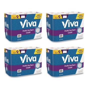 Viva 49413 11 in. x 5.9 in. 2-Ply Multi-Surface Cloth Choose-A-Sheet Kitchen Roll Paper Towels - White (24/Carton)
