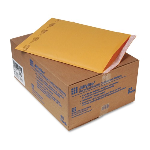 Sealed Air 10191 Jiffylite #6 Barrier Bubble Lining Self-Adhesive Closure 12.5 in. x 19 in. Self-Seal Bubble Mailers - Golden Brown Kraft (25/Carton) image number 0