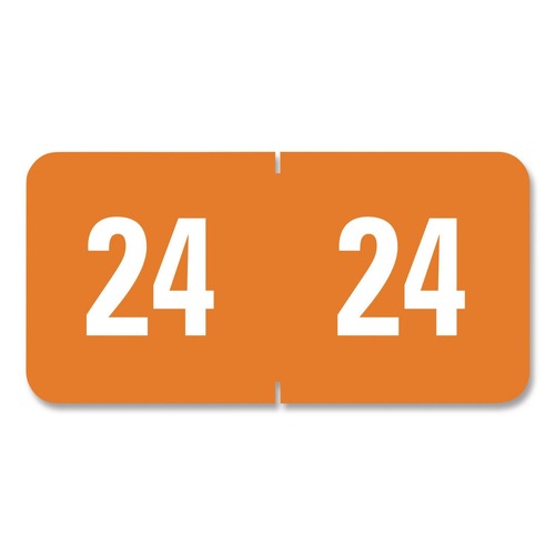 Labels | Smead 67924 0.5 in. x 1 in. 24 Yearly End Tab File Folder Labels - Orange (250/Pack) image number 0
