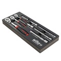 Socket Sets | Wiha Tools 33388 9-Piece SoftFinish Ratchet Tray Set image number 1