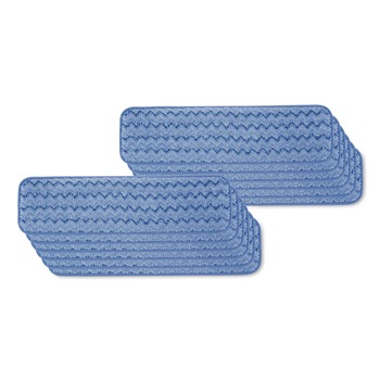 Rubbermaid Commercial 24 in. Long Split Nylon/Polyester Blend Microfiber Wet Room Pads - Blue (12/Carton)