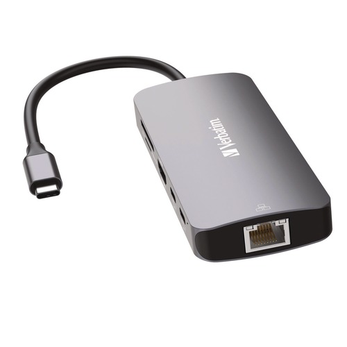 Office Electronics & Batteries | Verbatim 32152 9 Port USB-C Pro Multiport Hub - Gray image number 0