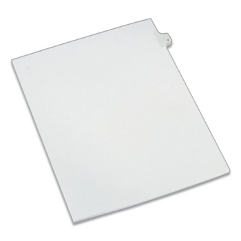 Avery 10-Tab "4-in 11 in. x 8.5 in. Allstate Style Preprinted Legal Exhibit Side Tab Index Dividers - White (25/Pack)