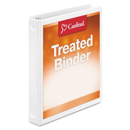  | Cardinal 32200 11 in. x 8.5 in., 1 in. Capacity, 3 Rings, Treated Binder ClearVue Locking Round Ring Binder - White image number 0