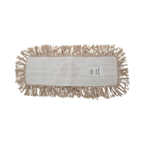  | Boardwalk BWK1318 18 in. x 5 in. Industrial Hygrade Cotton Dust Mop Head - White image number 0