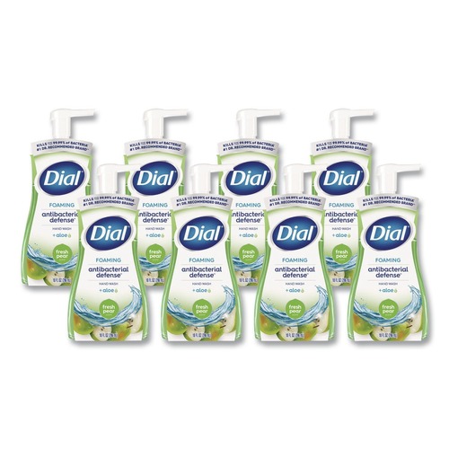 Hand Soaps | Dial 17000 34721 8 oz Antibacterial Foaming Hand Wash - Fresh Pear Scent (8/Carton) image number 0