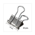 Office Jansan | Universal UNV11240 Binder Clips with Storage Tub - Small, Silver (40/Pack) image number 2