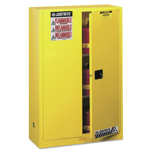 Safety Cabinets | Justrite 894500 45 gal. Safety Cabinets for Flammables, Manual-Closing Cabinet - Yellow image number 0