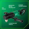 Right Angle Drills | Metabo HPT D36DYAM 36V MultiVolt Brushless High Power Lithium-Ion 1/2 in. Cordless Right Angle Drill Kit (4 Ah/8 Ah) image number 5