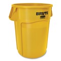Trash Cans | Rubbermaid Commercial FG264360YEL 44 Gallon Plastic Vented Round Brute Container - Yellow image number 1