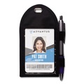  | Advantus 75648 3.25 in. x 6 in. Holder 2.75 in. x 3.5 in. Insert Vertical Badge Holder with Pen Loop - Black (12/Box) image number 1