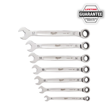 Milwaukee 48-22-9506 7 Pc Ratcheting Combination Wrench Set - Metric
