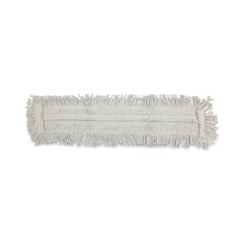 Boardwalk 36 in. x 5 in. Disposable Cotton/Synthetic Dust Mop Head with Sewn Center Fringe - White