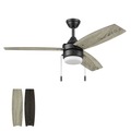 Ceiling Fans | Honeywell 51858-45 48 in. Pull Chain Ceiling Fan with Color Changing LED Light - Matte Black image number 0