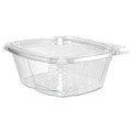 Food Trays, Containers, and Lids | Dart CH16DEF 4.9 in. x 2.5 in. x 5.5 in. 16 oz. ClearPac SafeSeal Tamper-Resistant/Evident Flat Lid Plastic Containers - Clear (100/Bag, 2 Bags/Carton) image number 0