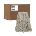 Mops | Boardwalk BWKCM02032S #32 Cut-End Cotton Mop Head - White (12/Carton) image number 2