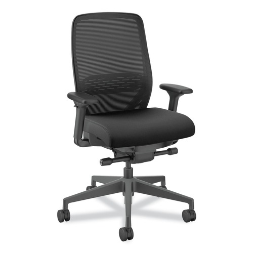 Office Chairs | HON HONNR12SAMC10BT Nucleus Series 16.63 to 21.13 Seat Height Supports Up to 300 lb Recharge Task Chair - Black Seat/Back, Black Base image number 0