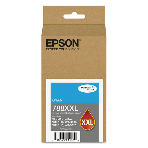Ink & Toner | Epson T788XXL220 T788xxl220 (788xxl) Durabrite Ultra Xl Pro High-Yield Ink, Cyan image number 0
