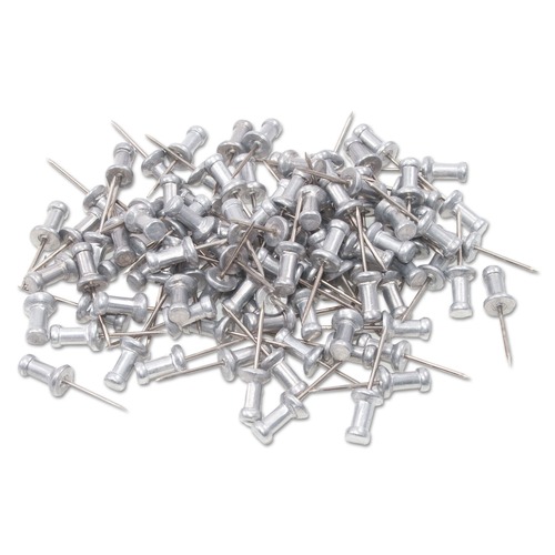 Office Jansan | GEM CPAL5 0.63 in. Aluminum Head Push Pins - Silver (100/Box) image number 0