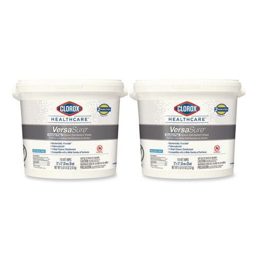 Cleaning Cloths | Clorox Healthcare 31759 VersaSure 12 in. x 12 in. 1-Ply Cleaner Disinfectant Wipes - Fragranced White (2/Carton) image number 0