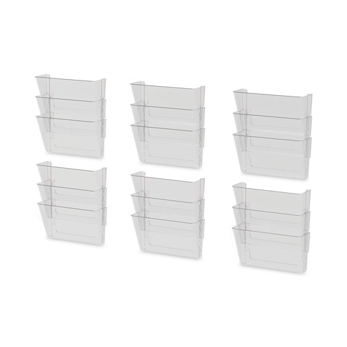Storex 70245U06C 3-Pocket 13 in. x 14 in. Letter Wall File - Clear (3/Pack) image number 0
